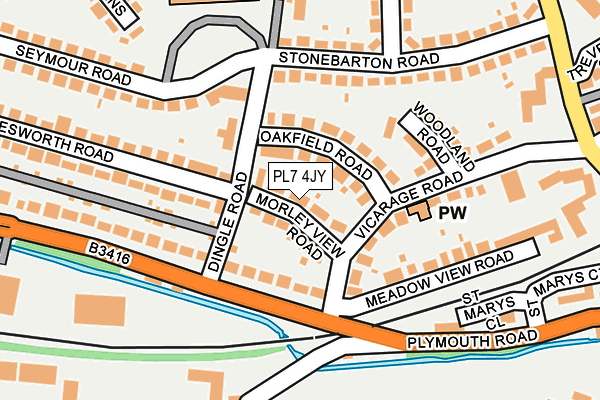 PL7 4JY map - OS OpenMap – Local (Ordnance Survey)