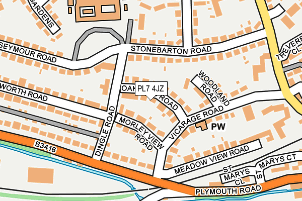 PL7 4JZ map - OS OpenMap – Local (Ordnance Survey)