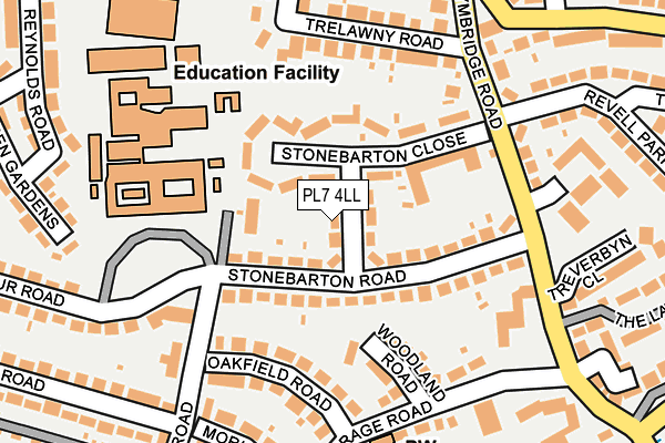 PL7 4LL map - OS OpenMap – Local (Ordnance Survey)