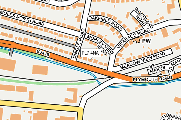 PL7 4NA map - OS OpenMap – Local (Ordnance Survey)
