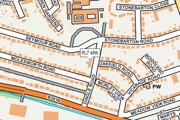 PL7 4PA map - OS OpenMap – Local (Ordnance Survey)