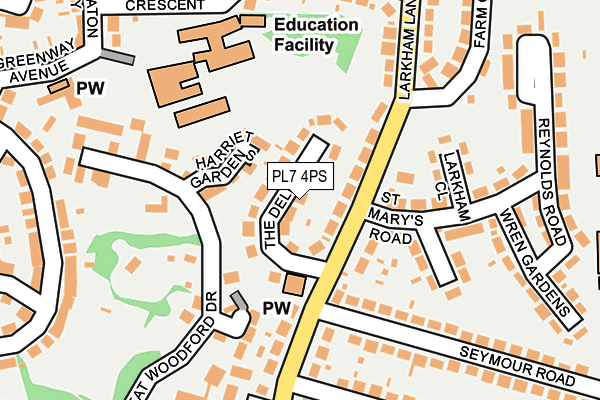 PL7 4PS map - OS OpenMap – Local (Ordnance Survey)