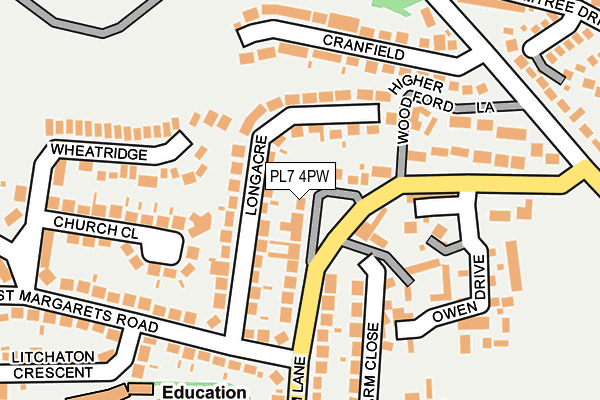PL7 4PW map - OS OpenMap – Local (Ordnance Survey)