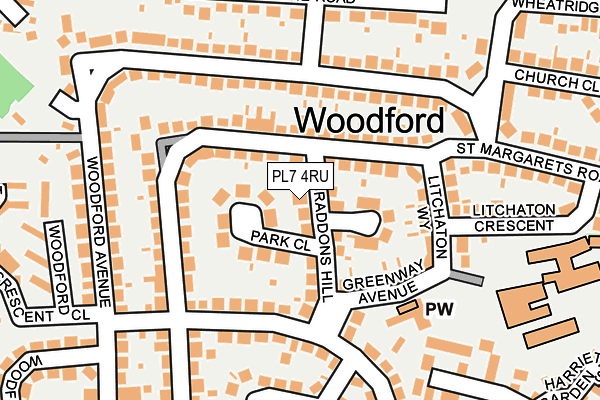 PL7 4RU map - OS OpenMap – Local (Ordnance Survey)