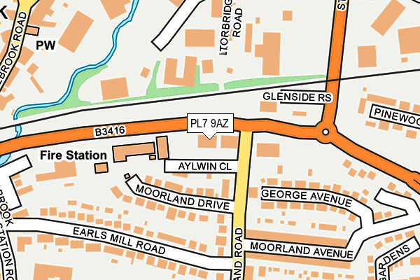 PL7 9AZ map - OS OpenMap – Local (Ordnance Survey)