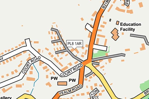 PL8 1AR map - OS OpenMap – Local (Ordnance Survey)