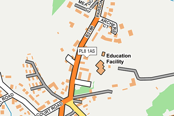 PL8 1AS map - OS OpenMap – Local (Ordnance Survey)