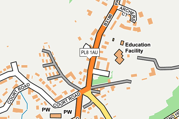 PL8 1AU map - OS OpenMap – Local (Ordnance Survey)