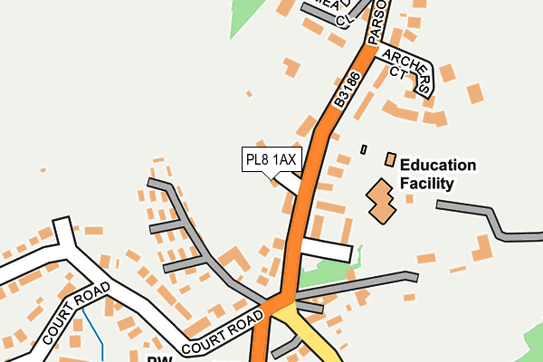 PL8 1AX map - OS OpenMap – Local (Ordnance Survey)