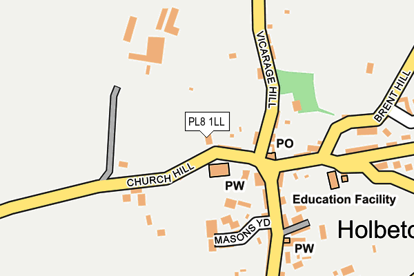 PL8 1LL map - OS OpenMap – Local (Ordnance Survey)