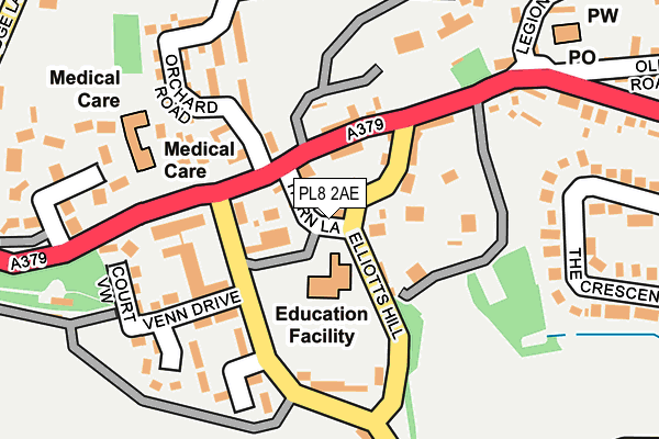 PL8 2AE map - OS OpenMap – Local (Ordnance Survey)