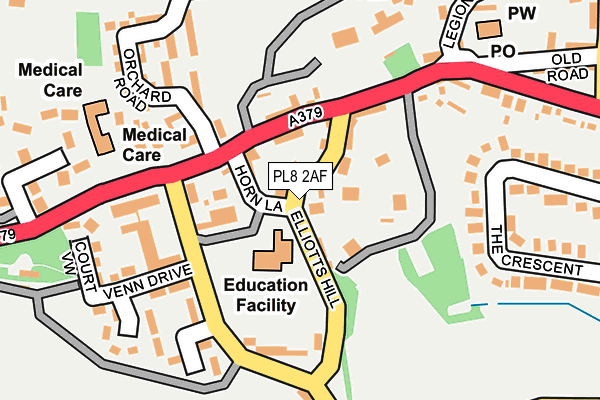 PL8 2AF map - OS OpenMap – Local (Ordnance Survey)