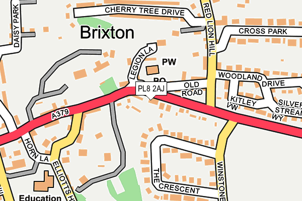 PL8 2AJ map - OS OpenMap – Local (Ordnance Survey)