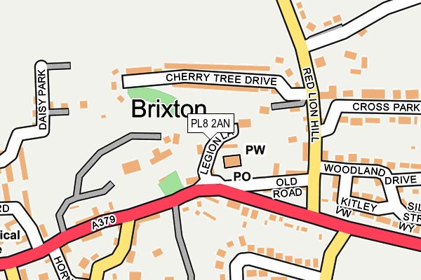 PL8 2AN map - OS OpenMap – Local (Ordnance Survey)