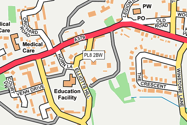 PL8 2BW map - OS OpenMap – Local (Ordnance Survey)