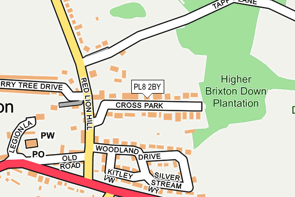 PL8 2BY map - OS OpenMap – Local (Ordnance Survey)
