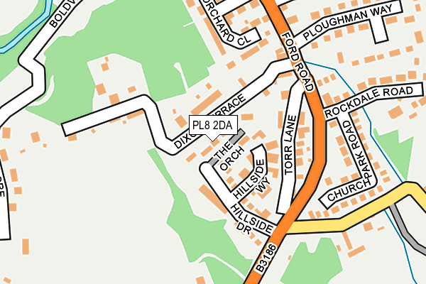 PL8 2DA map - OS OpenMap – Local (Ordnance Survey)