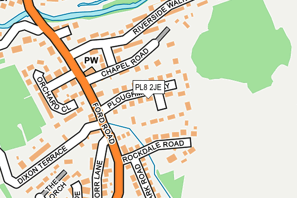 PL8 2JE map - OS OpenMap – Local (Ordnance Survey)