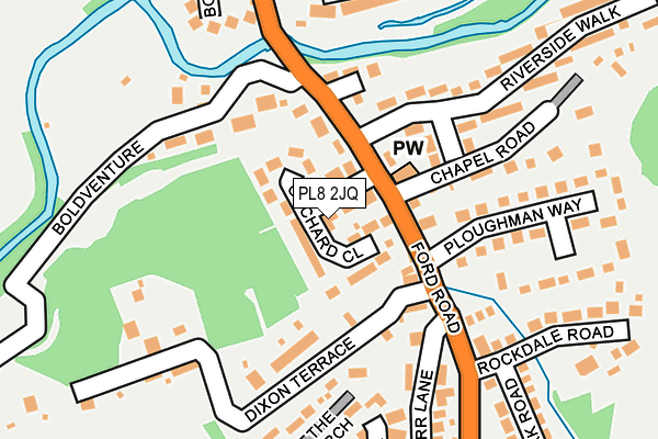 PL8 2JQ map - OS OpenMap – Local (Ordnance Survey)