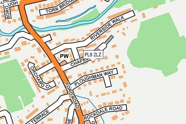 PL8 2LZ map - OS OpenMap – Local (Ordnance Survey)