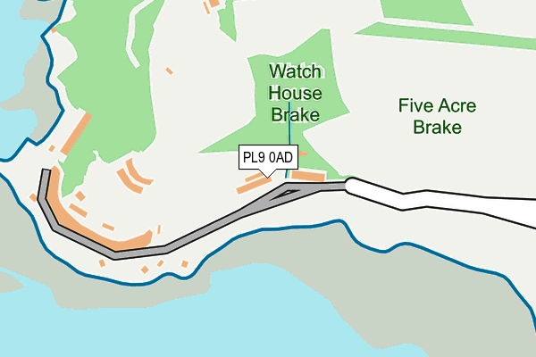 PL9 0AD map - OS OpenMap – Local (Ordnance Survey)