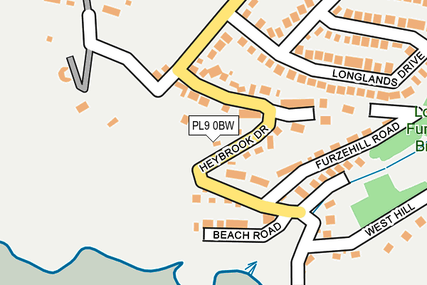 PL9 0BW map - OS OpenMap – Local (Ordnance Survey)