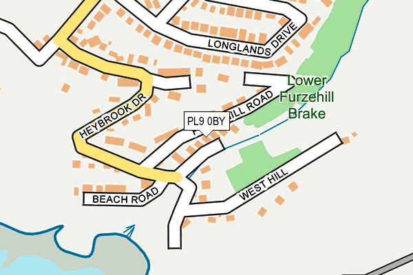 PL9 0BY map - OS OpenMap – Local (Ordnance Survey)