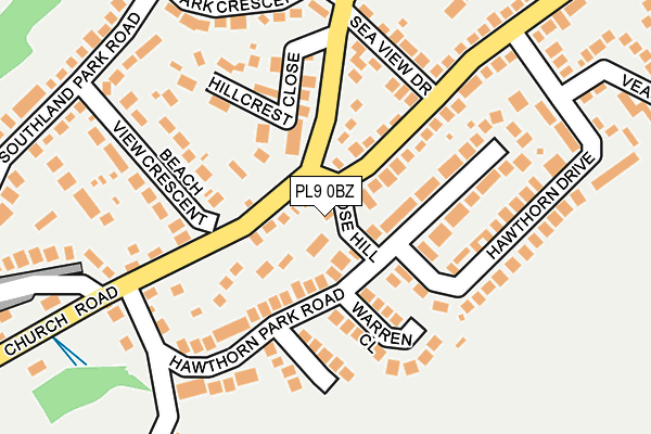 PL9 0BZ map - OS OpenMap – Local (Ordnance Survey)