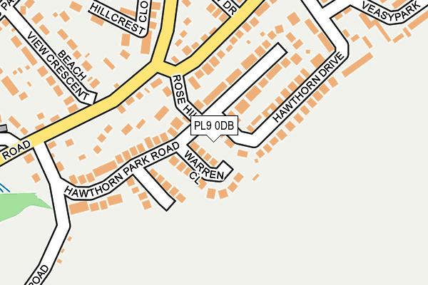 PL9 0DB map - OS OpenMap – Local (Ordnance Survey)