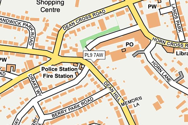 PL9 7AW map - OS OpenMap – Local (Ordnance Survey)