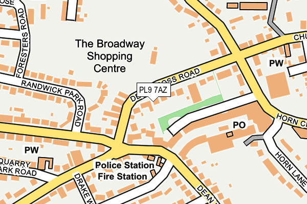 PL9 7AZ map - OS OpenMap – Local (Ordnance Survey)