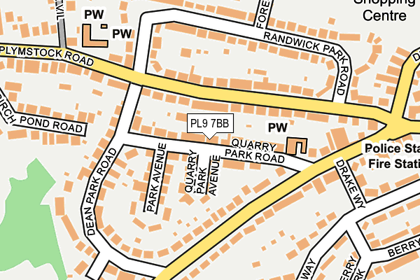 PL9 7BB map - OS OpenMap – Local (Ordnance Survey)