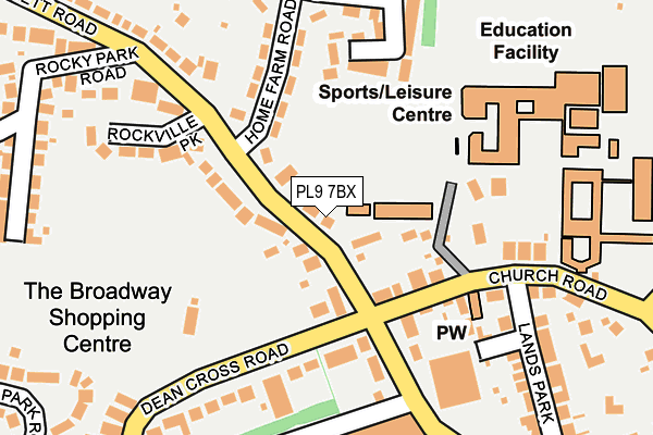 PL9 7BX map - OS OpenMap – Local (Ordnance Survey)