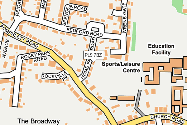 PL9 7BZ map - OS OpenMap – Local (Ordnance Survey)