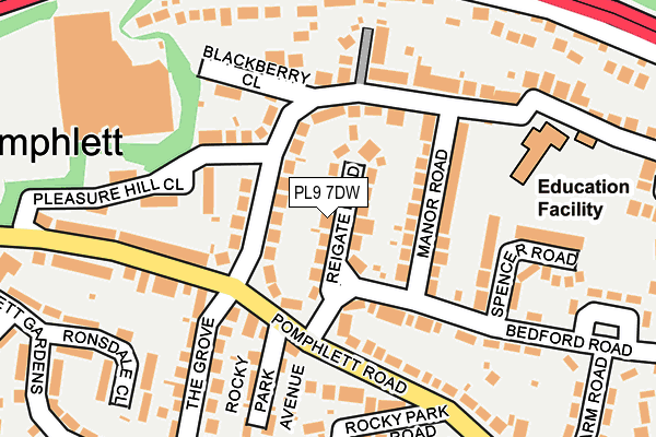 PL9 7DW map - OS OpenMap – Local (Ordnance Survey)