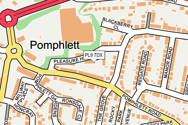 PL9 7DX map - OS OpenMap – Local (Ordnance Survey)