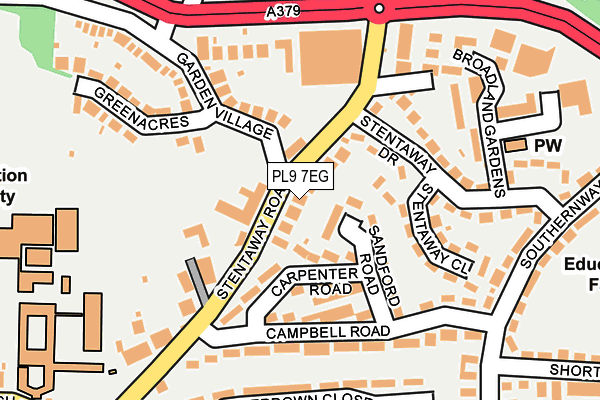 PL9 7EG map - OS OpenMap – Local (Ordnance Survey)