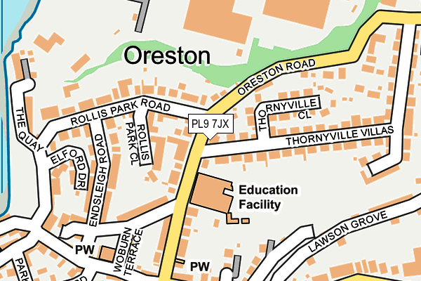 PL9 7JX map - OS OpenMap – Local (Ordnance Survey)