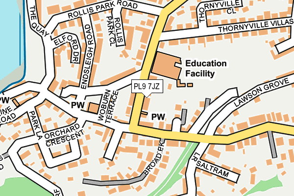 PL9 7JZ map - OS OpenMap – Local (Ordnance Survey)