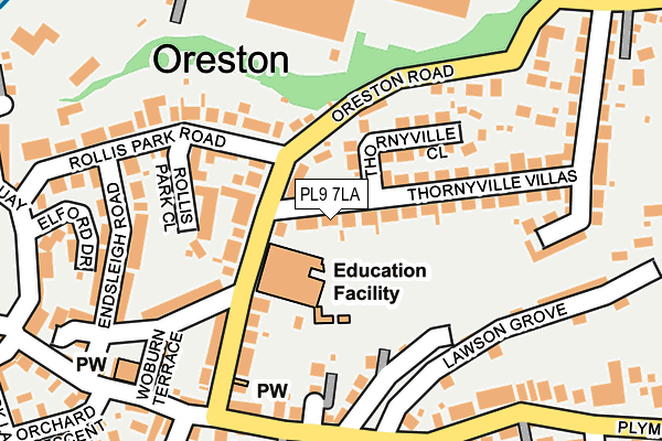 PL9 7LA map - OS OpenMap – Local (Ordnance Survey)