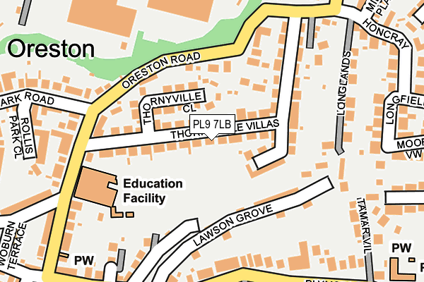 PL9 7LB map - OS OpenMap – Local (Ordnance Survey)