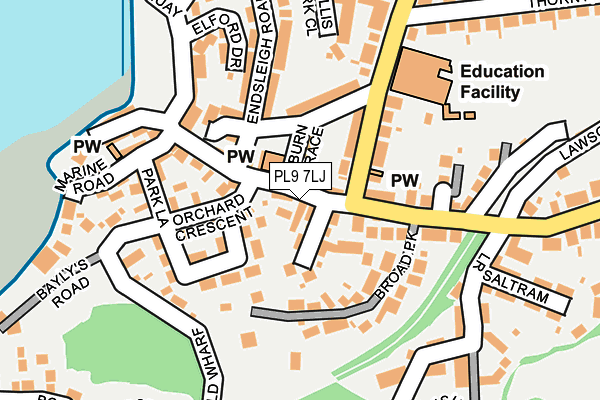 PL9 7LJ map - OS OpenMap – Local (Ordnance Survey)