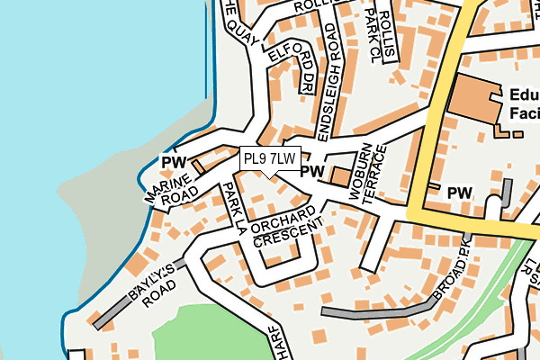 PL9 7LW map - OS OpenMap – Local (Ordnance Survey)