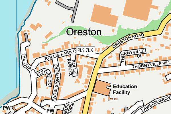 PL9 7LX map - OS OpenMap – Local (Ordnance Survey)