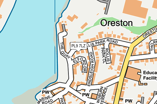 PL9 7LZ map - OS OpenMap – Local (Ordnance Survey)