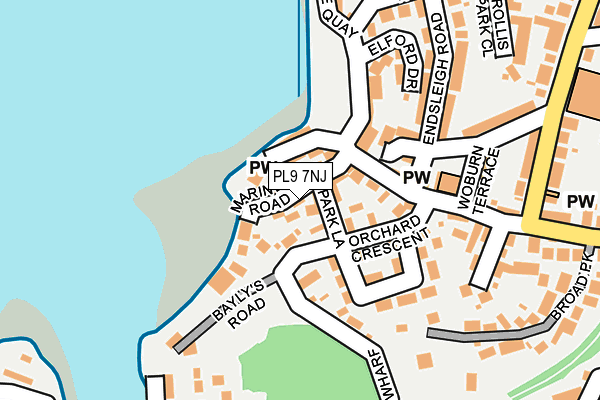 PL9 7NJ map - OS OpenMap – Local (Ordnance Survey)