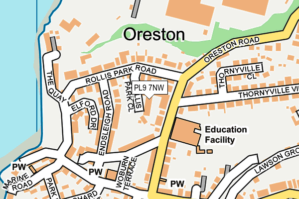 PL9 7NW map - OS OpenMap – Local (Ordnance Survey)