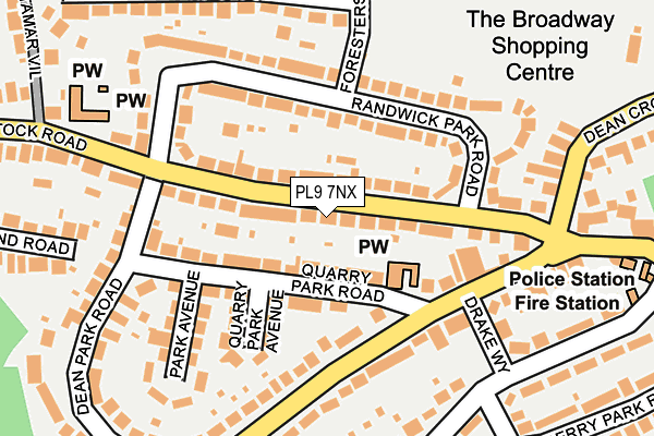 PL9 7NX map - OS OpenMap – Local (Ordnance Survey)