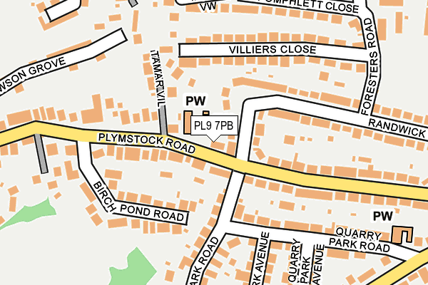 PL9 7PB map - OS OpenMap – Local (Ordnance Survey)