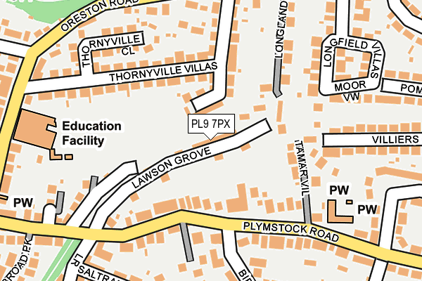 PL9 7PX map - OS OpenMap – Local (Ordnance Survey)